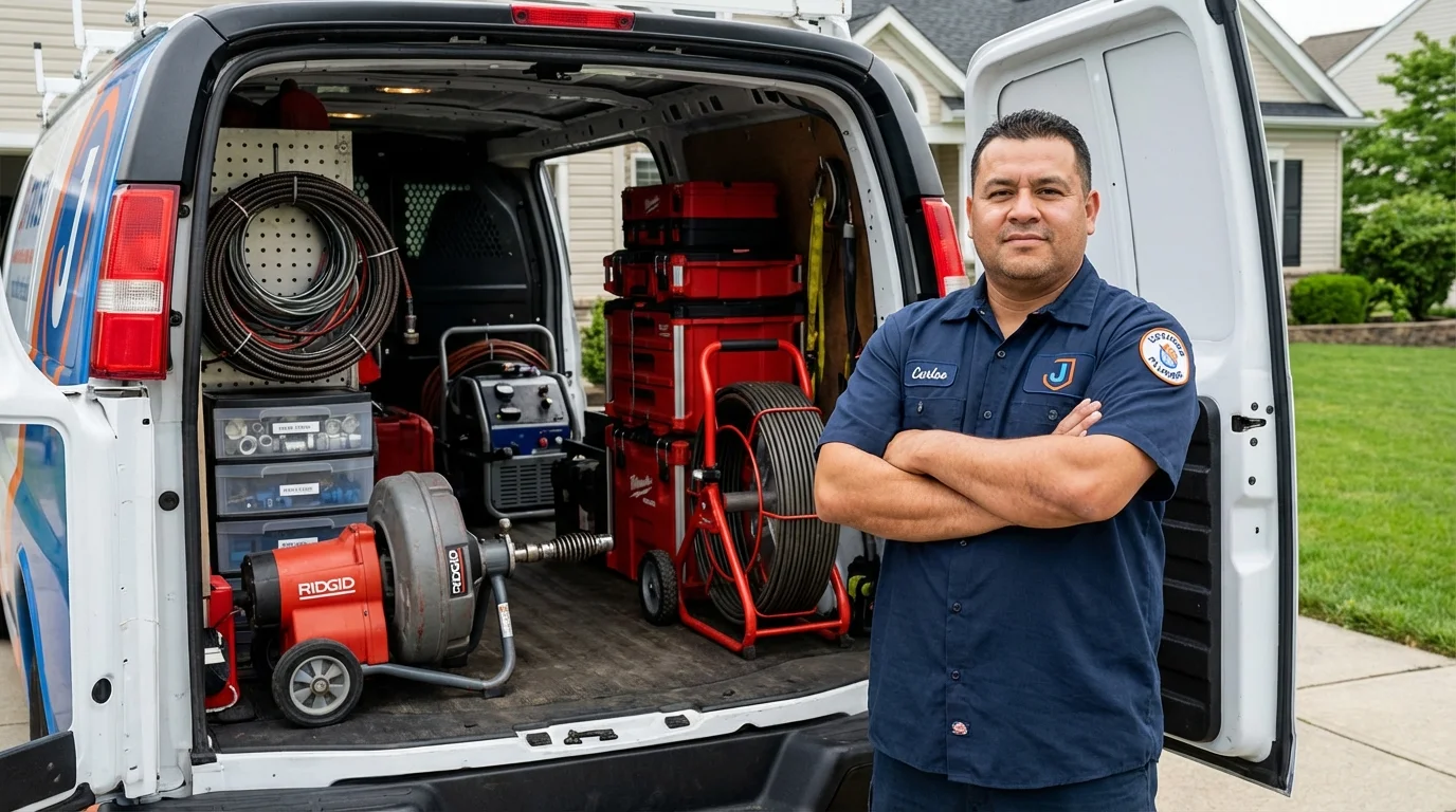Professional drain cleaning equipment and Johns Plumbing LLC plumber in Shiprock
