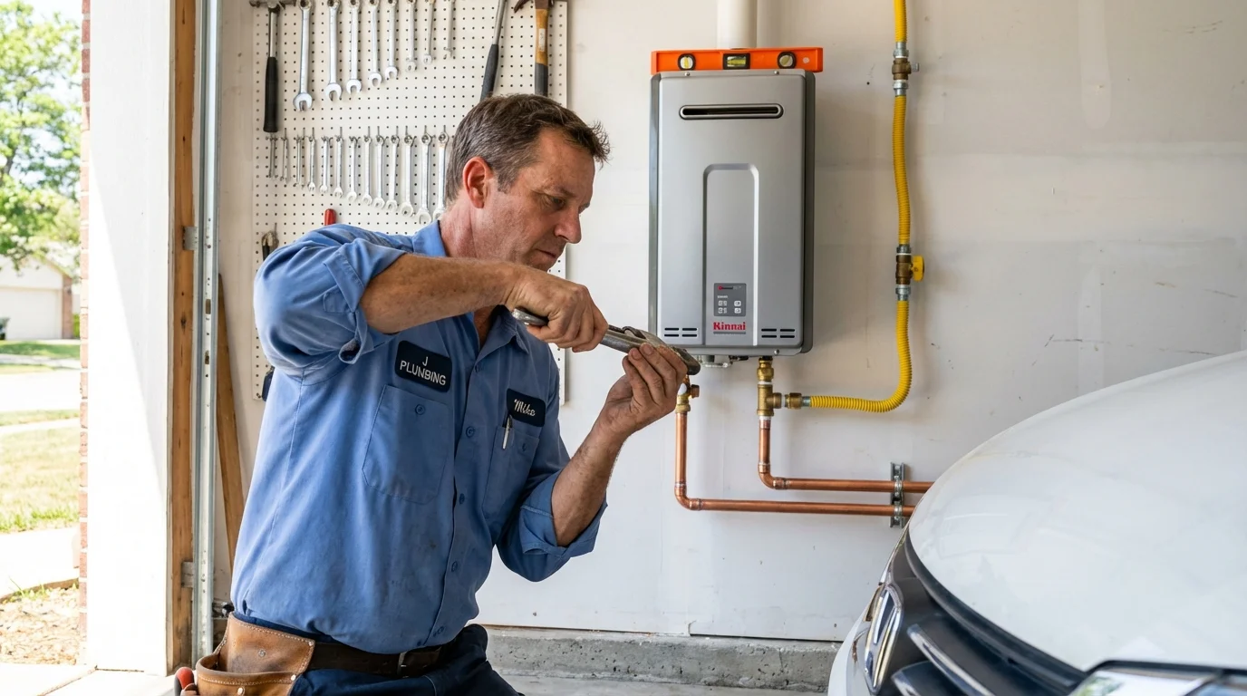 Tankless water heater installation by a Johns Plumbing LLC plumber in Shiprock